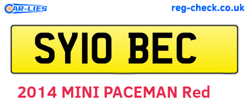 SY10BEC are the vehicle registration plates.
