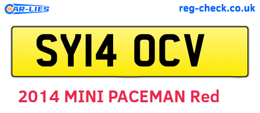 SY14OCV are the vehicle registration plates.
