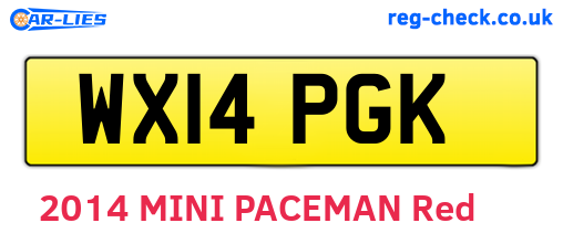 WX14PGK are the vehicle registration plates.