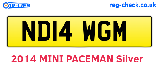 ND14WGM are the vehicle registration plates.