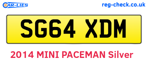 SG64XDM are the vehicle registration plates.