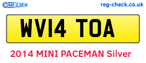 WV14TOA are the vehicle registration plates.