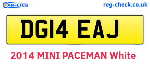 DG14EAJ are the vehicle registration plates.