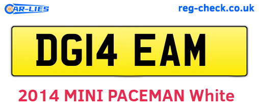 DG14EAM are the vehicle registration plates.