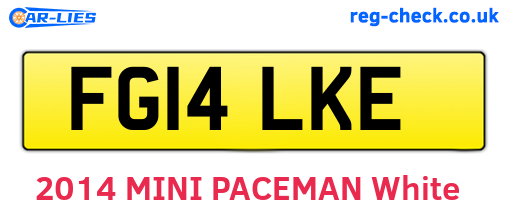FG14LKE are the vehicle registration plates.
