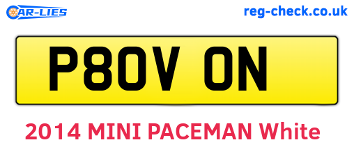 P80VON are the vehicle registration plates.