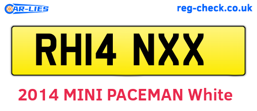 RH14NXX are the vehicle registration plates.