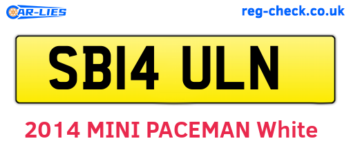 SB14ULN are the vehicle registration plates.