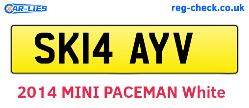 SK14AYV are the vehicle registration plates.