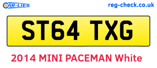 ST64TXG are the vehicle registration plates.