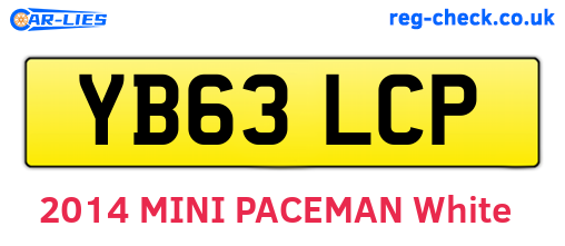 YB63LCP are the vehicle registration plates.