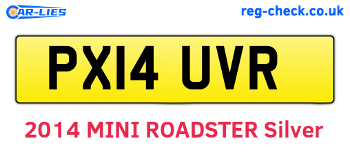 PX14UVR are the vehicle registration plates.