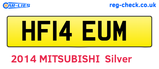 HF14EUM are the vehicle registration plates.