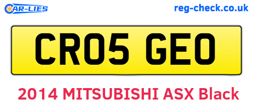 CR05GEO are the vehicle registration plates.