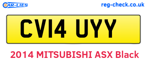 CV14UYY are the vehicle registration plates.