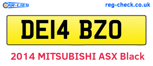 DE14BZO are the vehicle registration plates.
