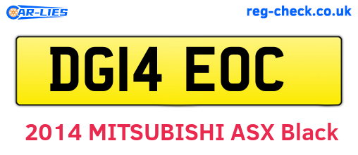 DG14EOC are the vehicle registration plates.