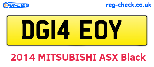 DG14EOY are the vehicle registration plates.