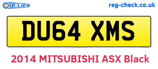 DU64XMS are the vehicle registration plates.