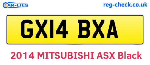GX14BXA are the vehicle registration plates.