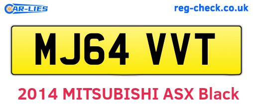 MJ64VVT are the vehicle registration plates.