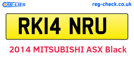RK14NRU are the vehicle registration plates.