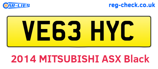 VE63HYC are the vehicle registration plates.