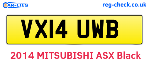 VX14UWB are the vehicle registration plates.