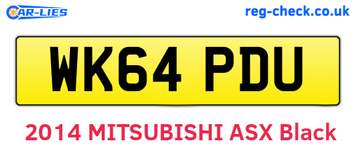 WK64PDU are the vehicle registration plates.