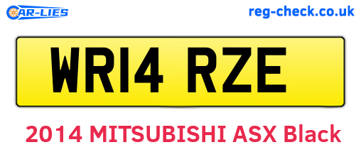 WR14RZE are the vehicle registration plates.