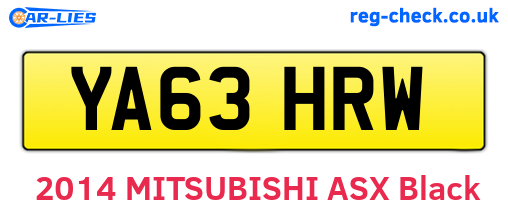 YA63HRW are the vehicle registration plates.