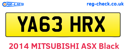 YA63HRX are the vehicle registration plates.