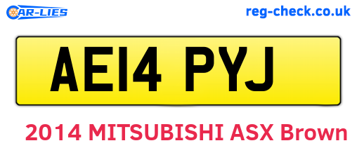 AE14PYJ are the vehicle registration plates.