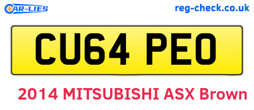 CU64PEO are the vehicle registration plates.