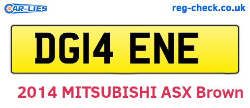 DG14ENE are the vehicle registration plates.