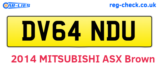 DV64NDU are the vehicle registration plates.