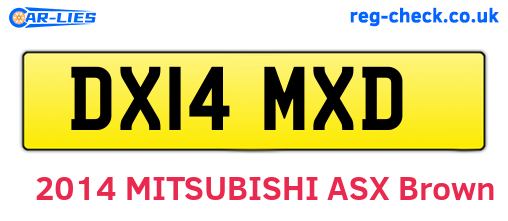 DX14MXD are the vehicle registration plates.