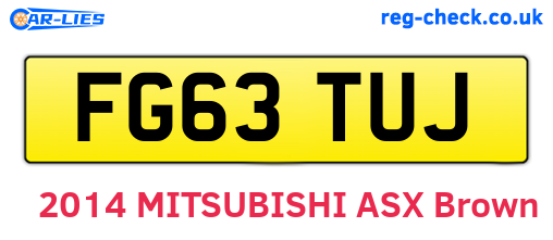 FG63TUJ are the vehicle registration plates.