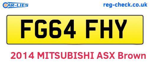 FG64FHY are the vehicle registration plates.