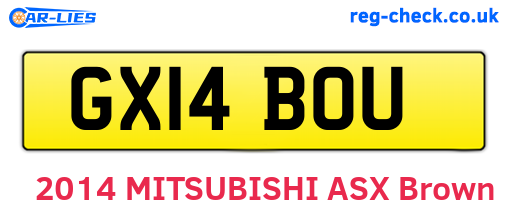 GX14BOU are the vehicle registration plates.