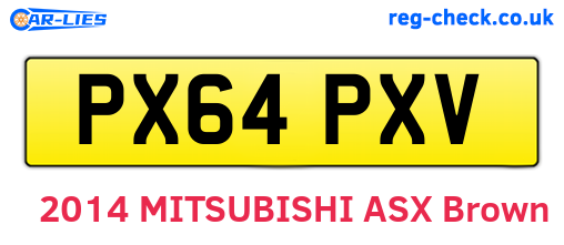 PX64PXV are the vehicle registration plates.