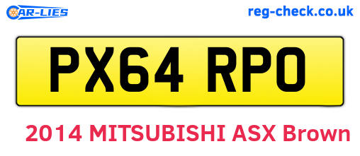 PX64RPO are the vehicle registration plates.