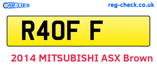 R4OFF are the vehicle registration plates.