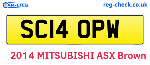 SC14OPW are the vehicle registration plates.