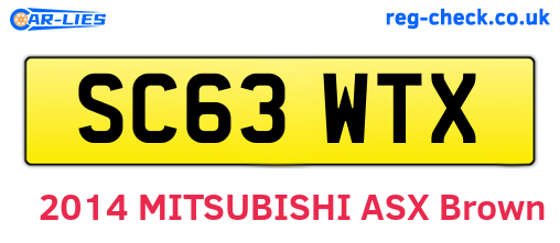 SC63WTX are the vehicle registration plates.