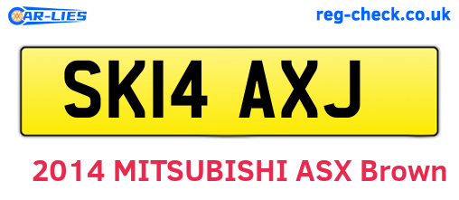 SK14AXJ are the vehicle registration plates.