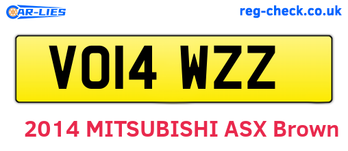 VO14WZZ are the vehicle registration plates.