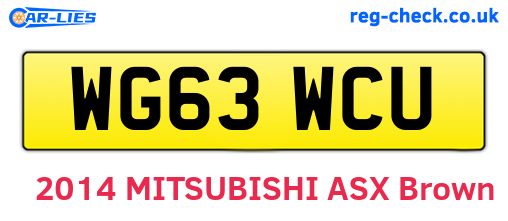 WG63WCU are the vehicle registration plates.
