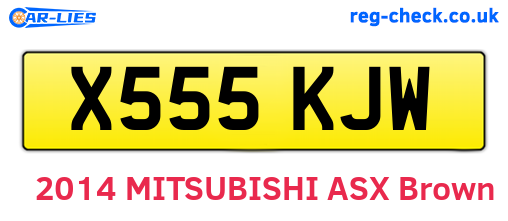 X555KJW are the vehicle registration plates.