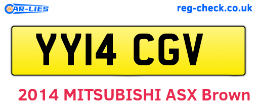 YY14CGV are the vehicle registration plates.
